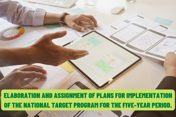 Elaboration and assignment of plans for implementation of national target programs in five-year periods